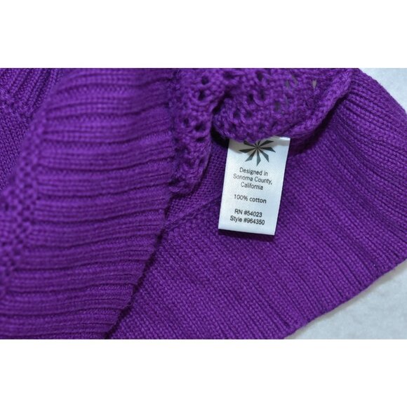 Athleta Sunscape Sweater Womens Sz S Purple Hoodie Zipper Long Sleeve Open Knit - Picture 9 of 12
